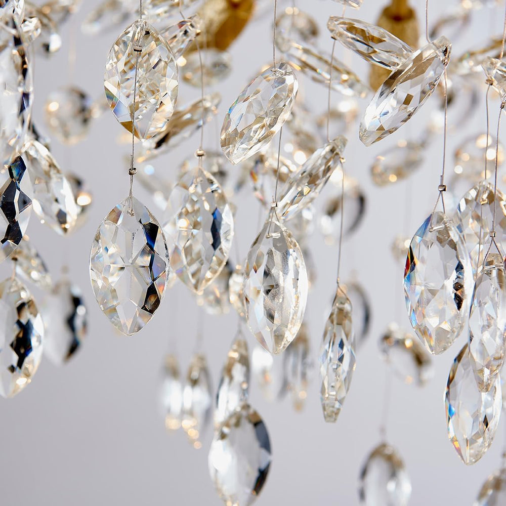 Modern Gold Crystal Chandeliers Chandeliers - L63 inch Rectangular Golden Tre...