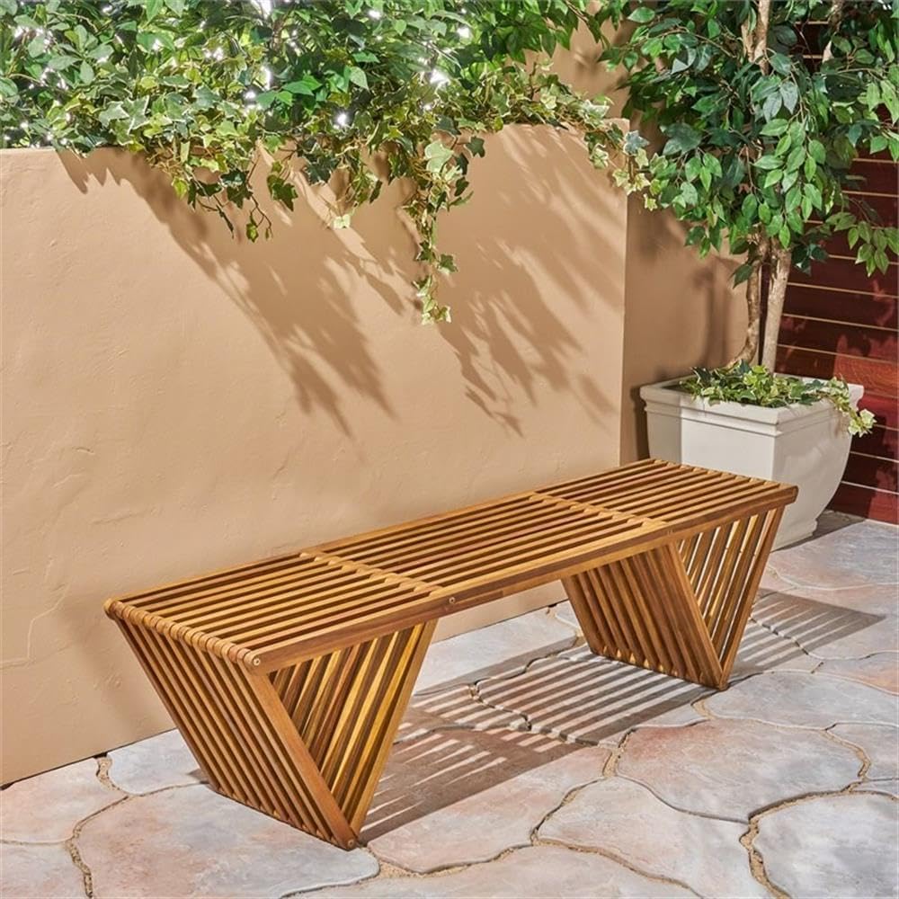 Christopher Knight Home Esme Outdoor Acacia Wood Bench, Teak Finish