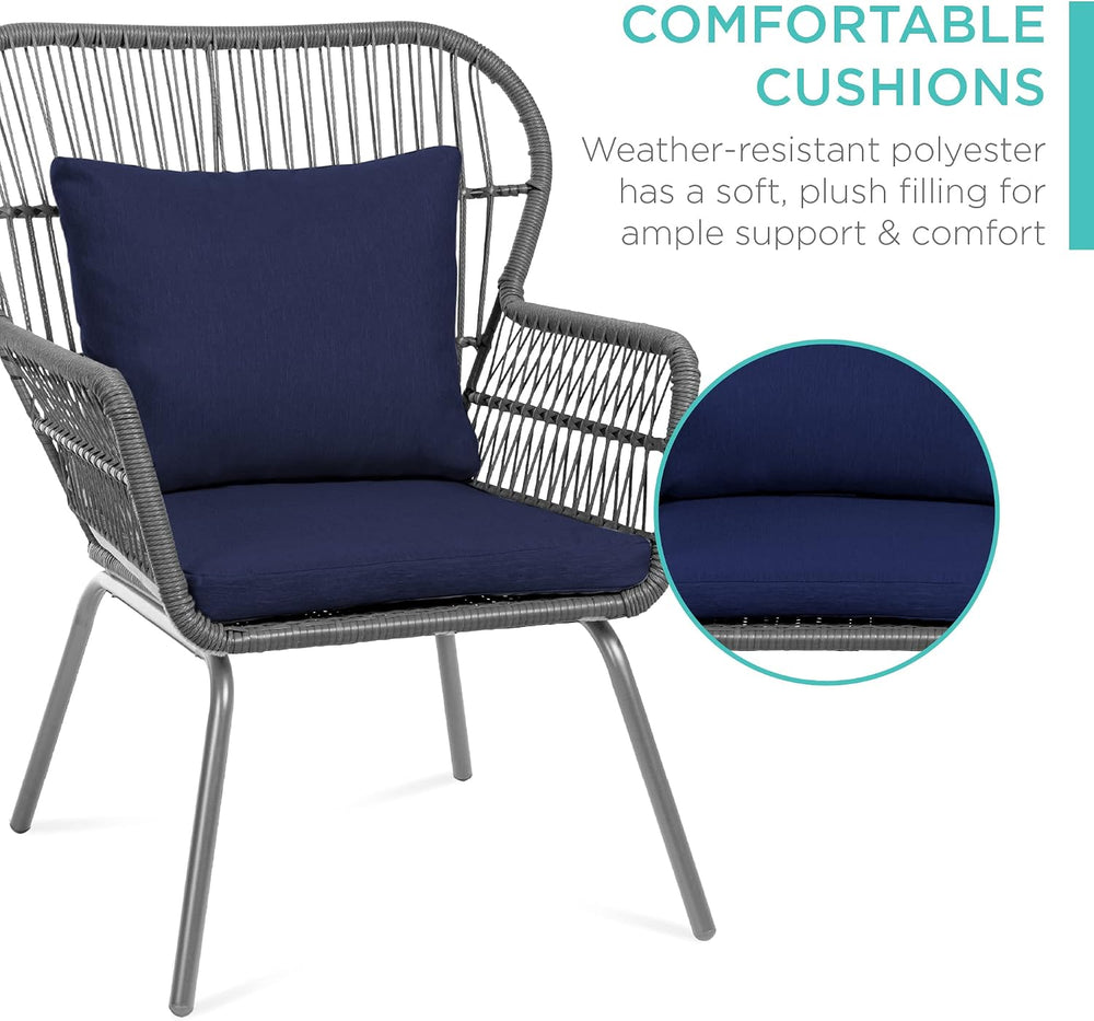 Best Choice Products 3-Piece Patio Conversation Bistro Set, Outdoor All-Weath...