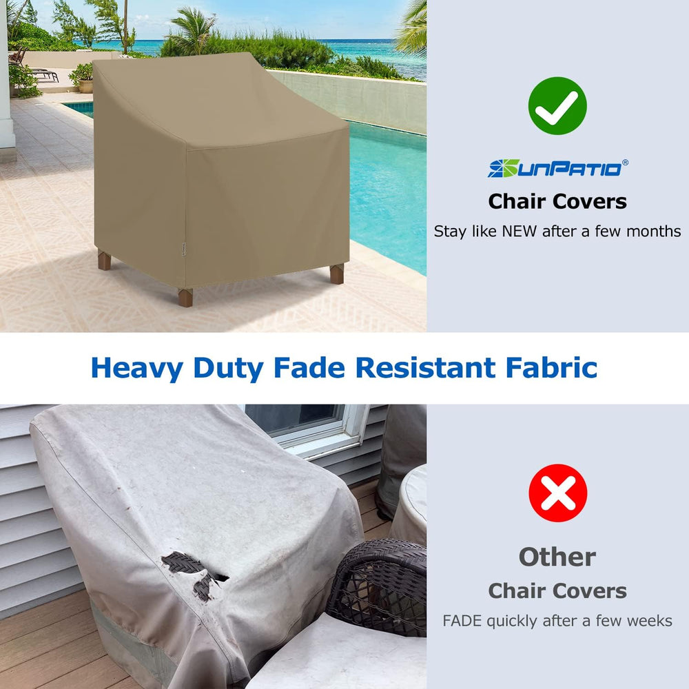 SunPatio Outdoor Oversized Chair Covers, Heavy Duty Waterproof Patio Large Ch...