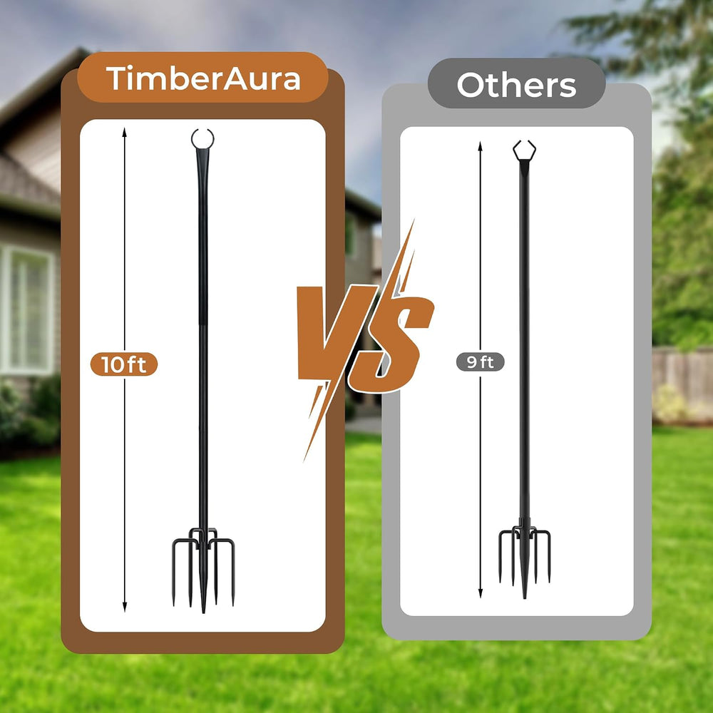 10 Ft String Light Poles for Outside, 6 Pack Heavy-Duty Metal Poles for Outdo...