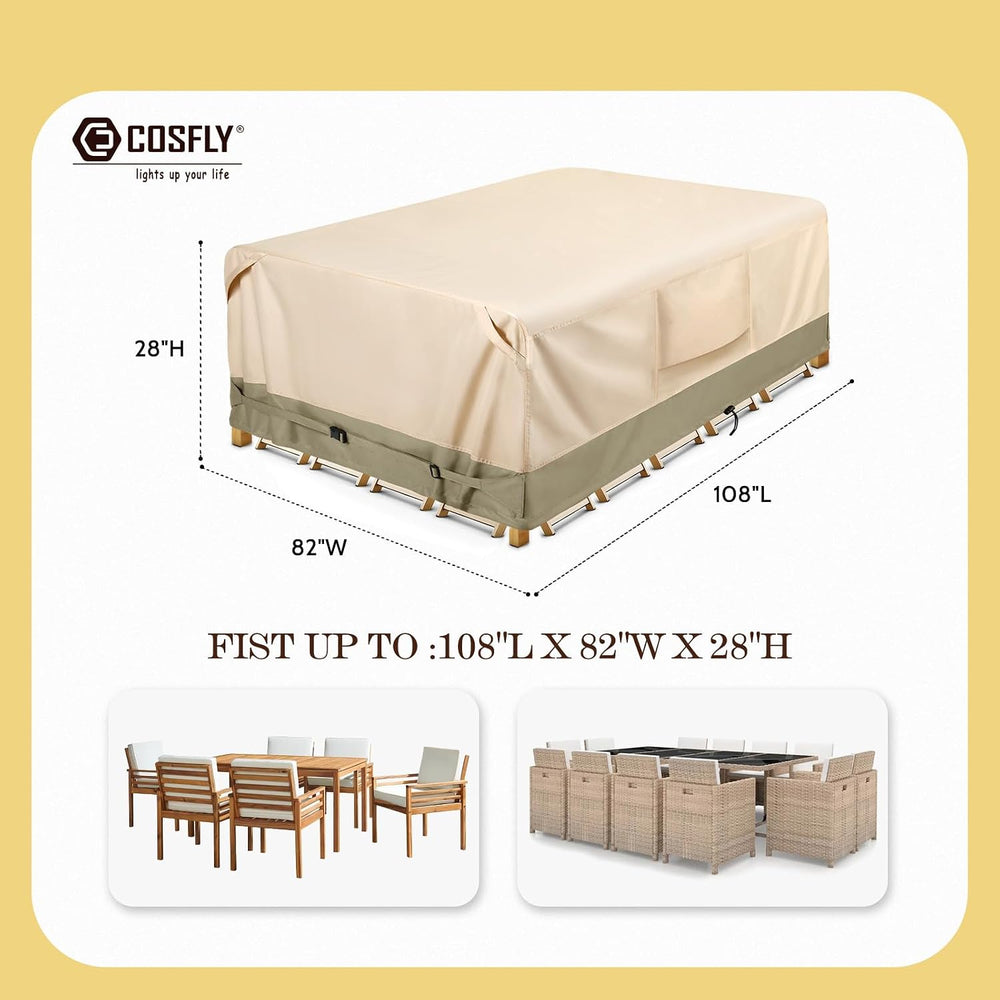 COSFLY Patio Furniture Covers Waterproof 600D Oxford, 108"L x 82"W ...