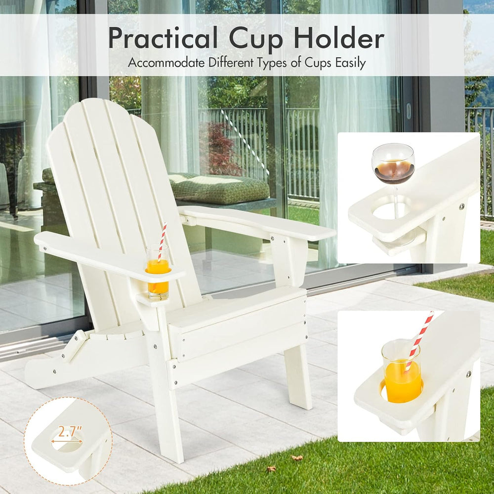 Giantex Adirondack Chair Outdoor Folding Chairs, HDPE Weather Resistant Patio...