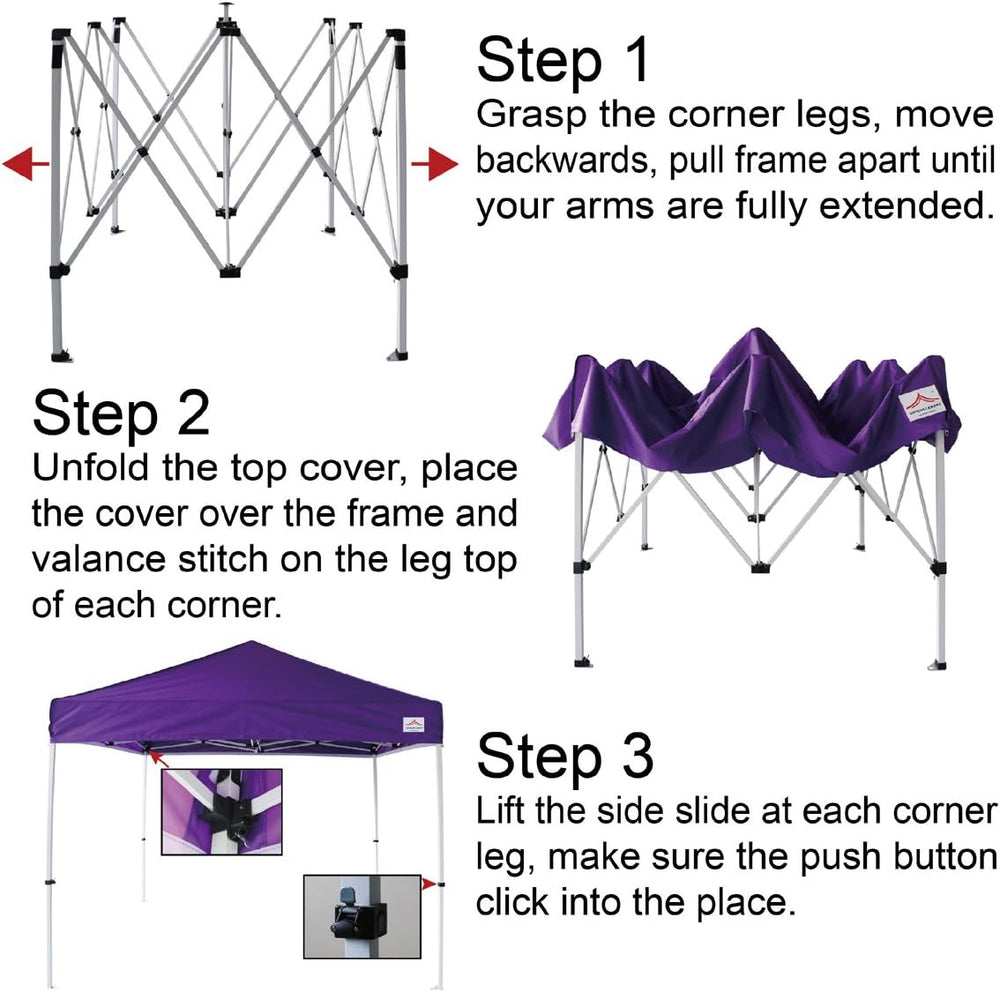 10'x10' Pop Up Canopy Tent Commercial Instant Shelter, with 4 Removab...
