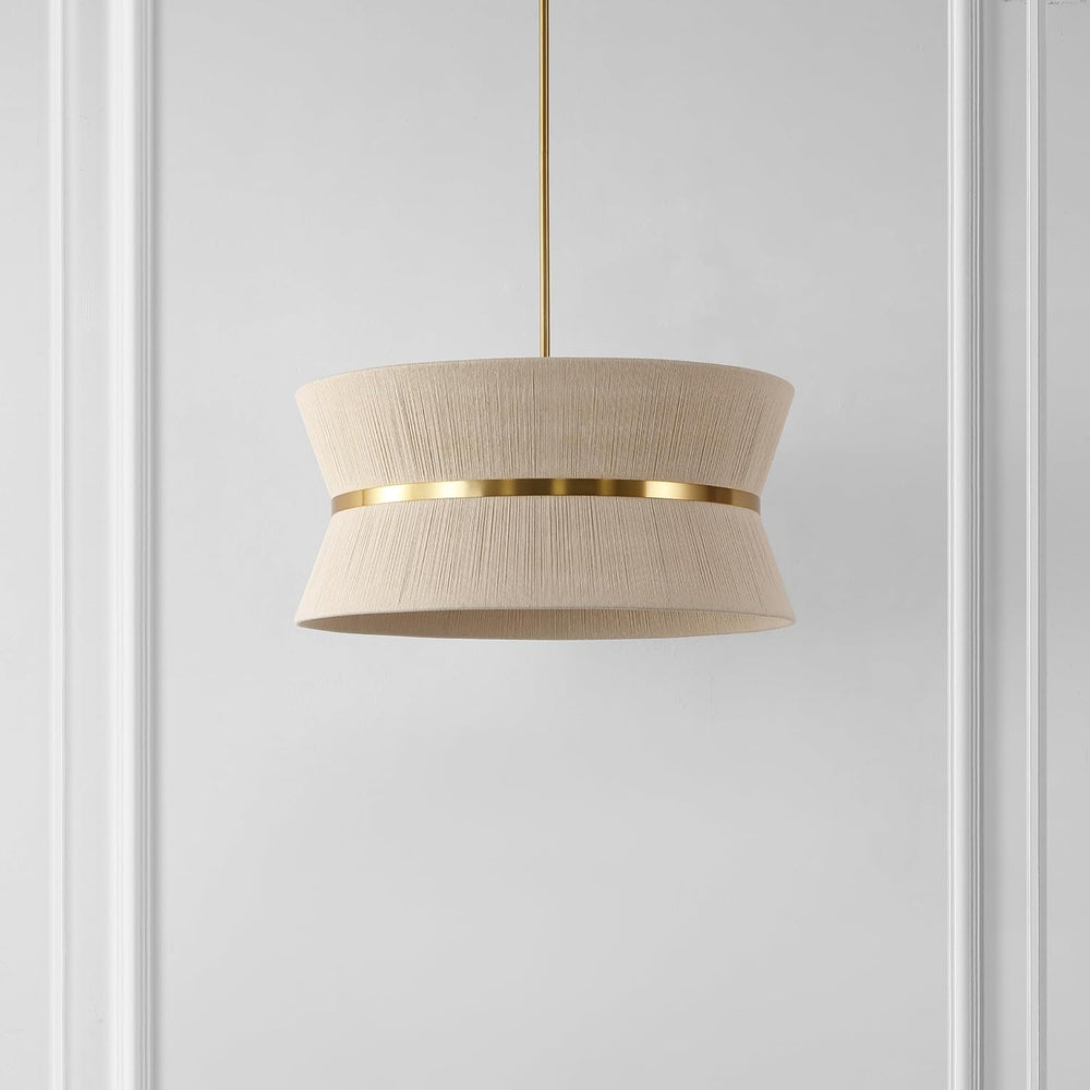 SAFAVIEH Lighting Collection – Alma Bleached Natural Rattan & Brass Gold ...