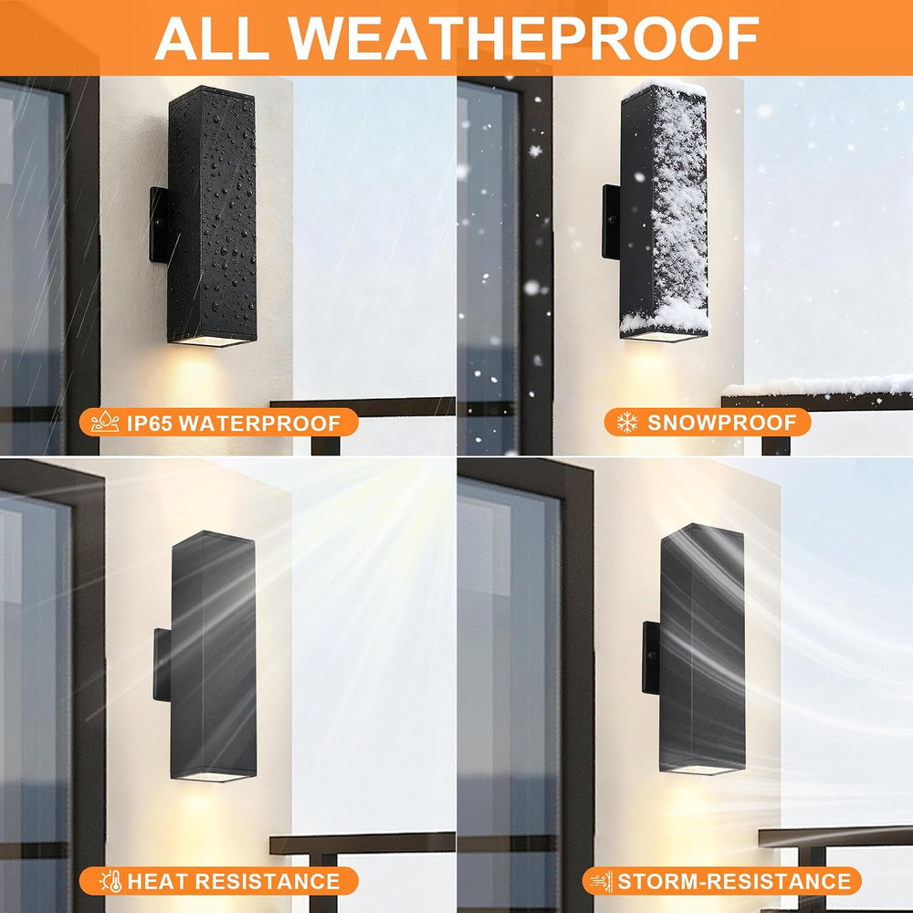 14 in Outdoor Light Fixture Black Outdoor Porch Light,Aluminum