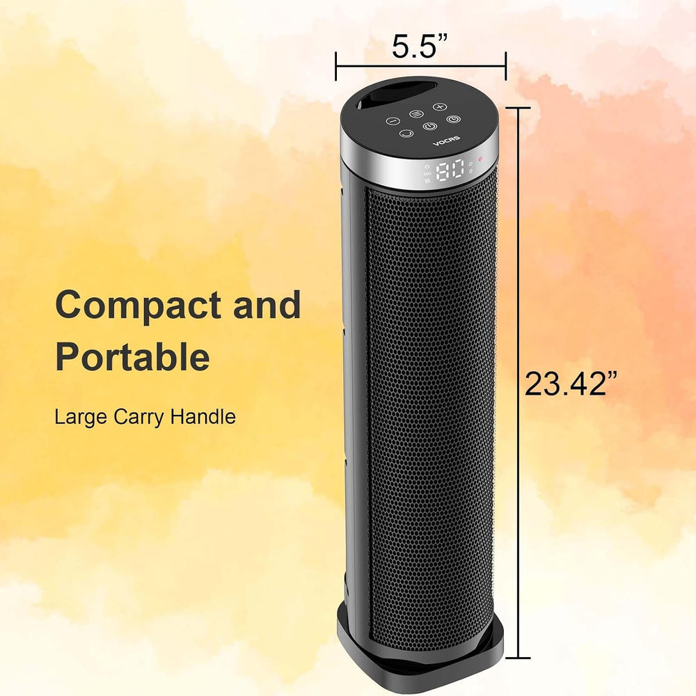 Space Heater for Indoor Use with Remote - 70° Oscillating Tower Electric Heat...
