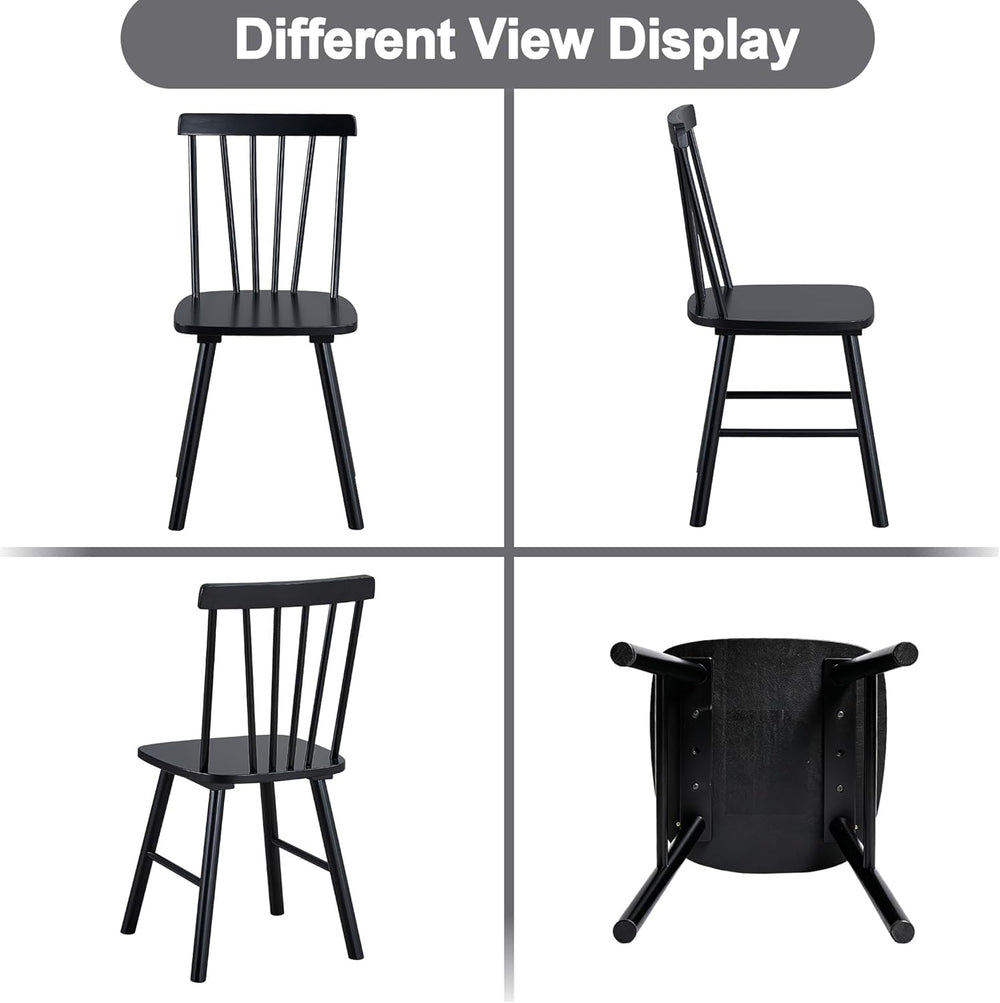 DUHOME Windsor Dining Chairs Set of 4,Farmhouse Style Spindle Back Wooden Kit...
