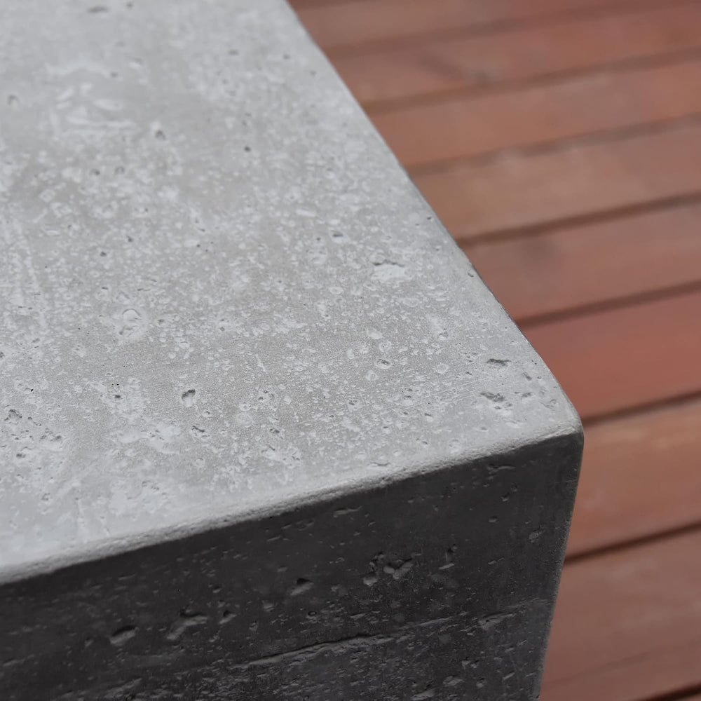Elementi Manhattan Concrete Fire Pit 36" x 36" Outdoor Patio Firepi...