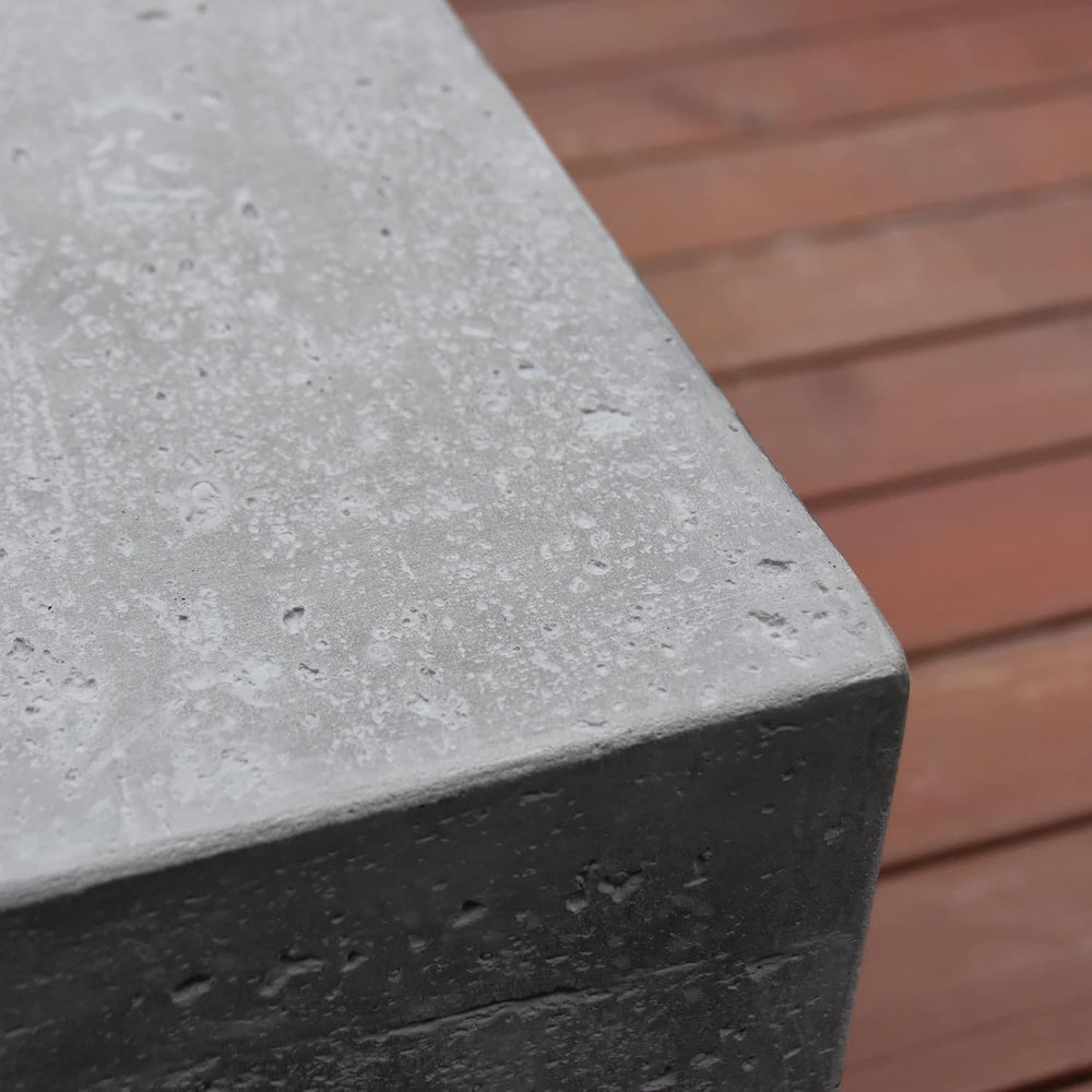 Elementi Manhattan Concrete Fire Pit 36" x 36" Outdoor Patio Firepi...