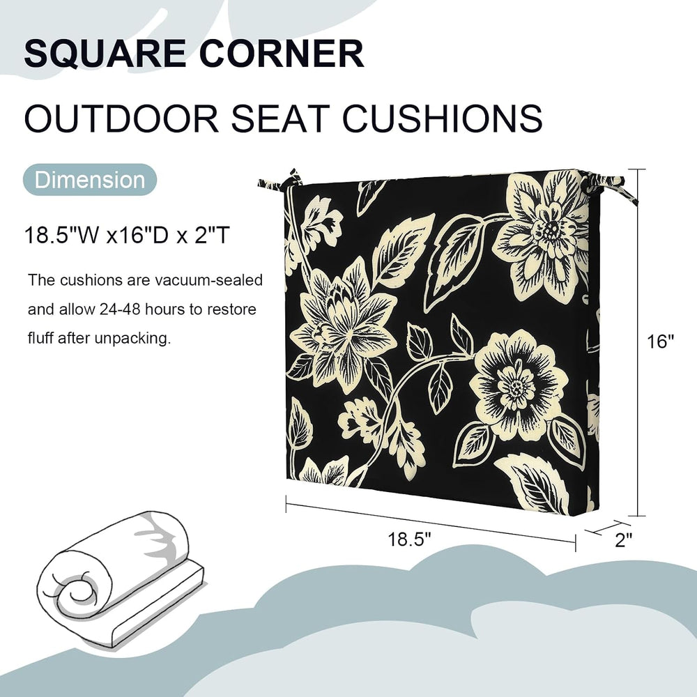 DYTXIII Set of 4 Outdoor Chair Cushions, Water Resistant 18.5"x16"x...