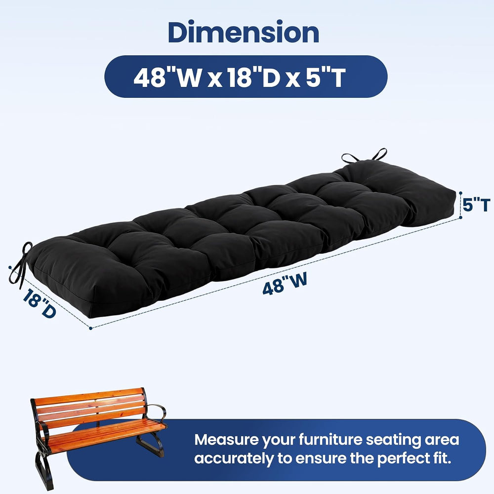 IASEAHK Outdoor Bench Cushion 48x18x5 Inch, Waterproof & Fade-Resistant P...