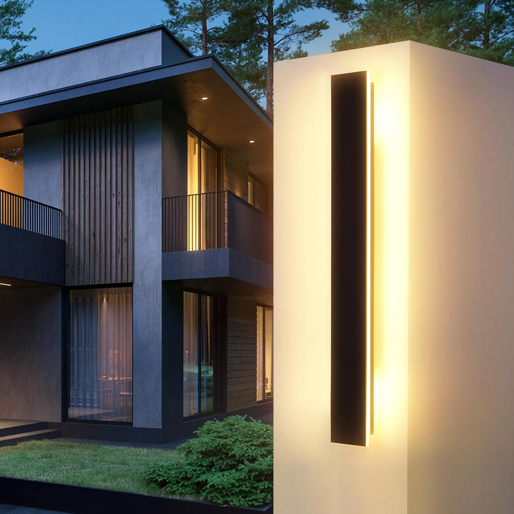 Outdoor Wall Light LED Long Wall Sconce 31.5in Ip65 Waterproof Black Modern O...