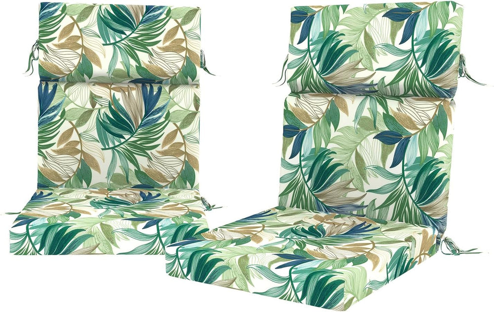 DYTXIII Outdoor High Back Chair Cushions Set of 2, 44"x22" Water Re...