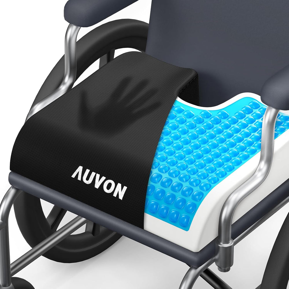AUVON Gel Wheelchair Seat Cushion with Waterproof Cover for Pressure Sore &am...