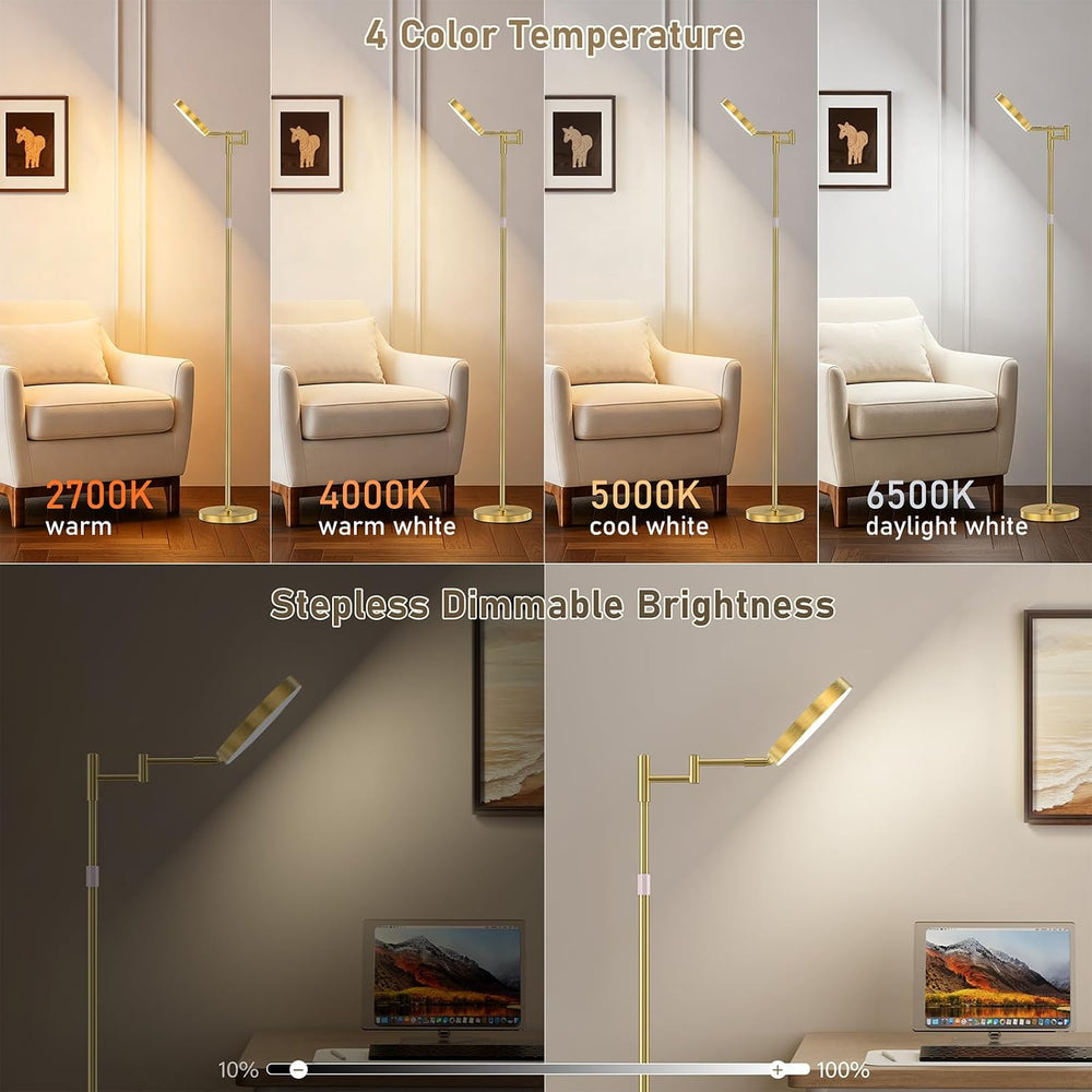 SIBRILLE LED Floor Lamp, 18W Bright Standing Lamp with Remote Control, Adjust...