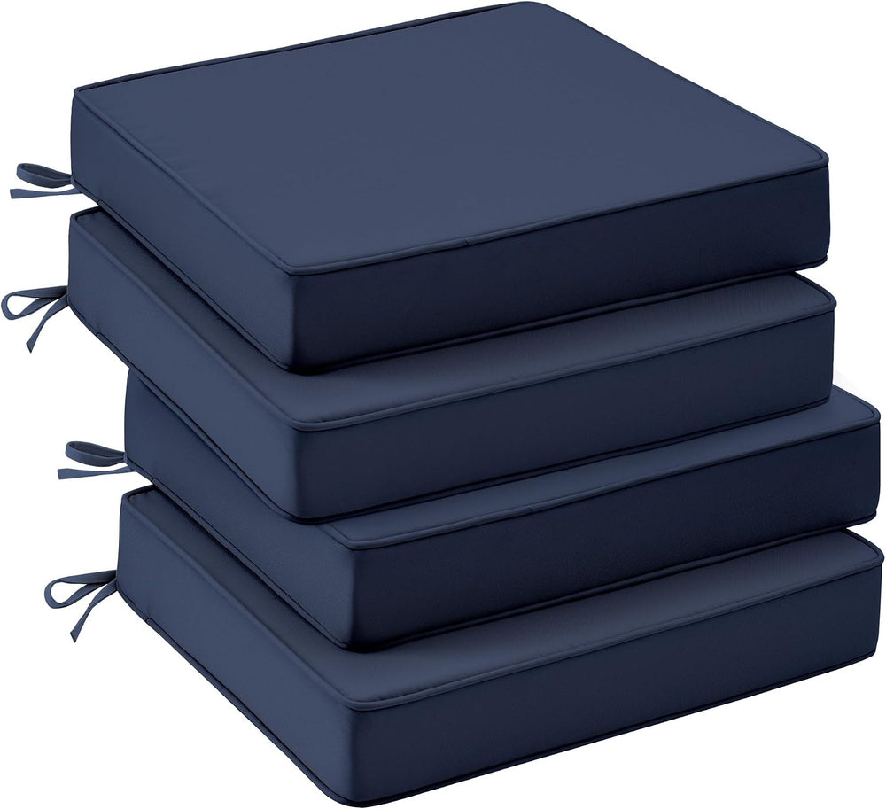 UNIKOME Outdoor Chair Cushions Set of 4, Water Resistant Patio Seat Cushions ...
