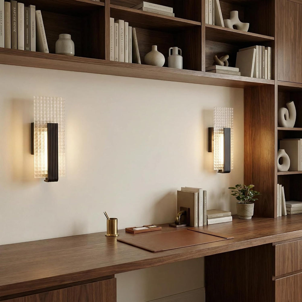 Black Wall Sconce Indoor, Modern LED Wall Light Fixtures Set of 2