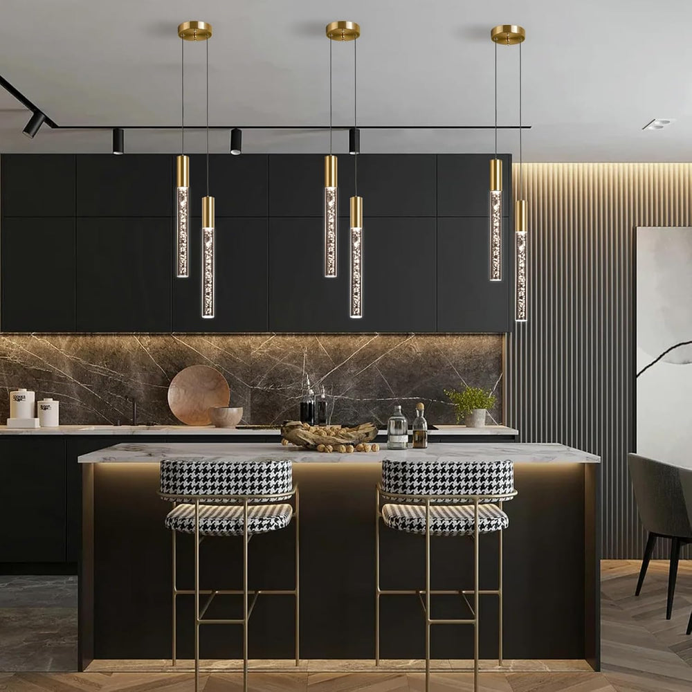 Modern 2-Light Gold Pendant Light Fixture for Kitchen Island, 3-Color LED Acr...