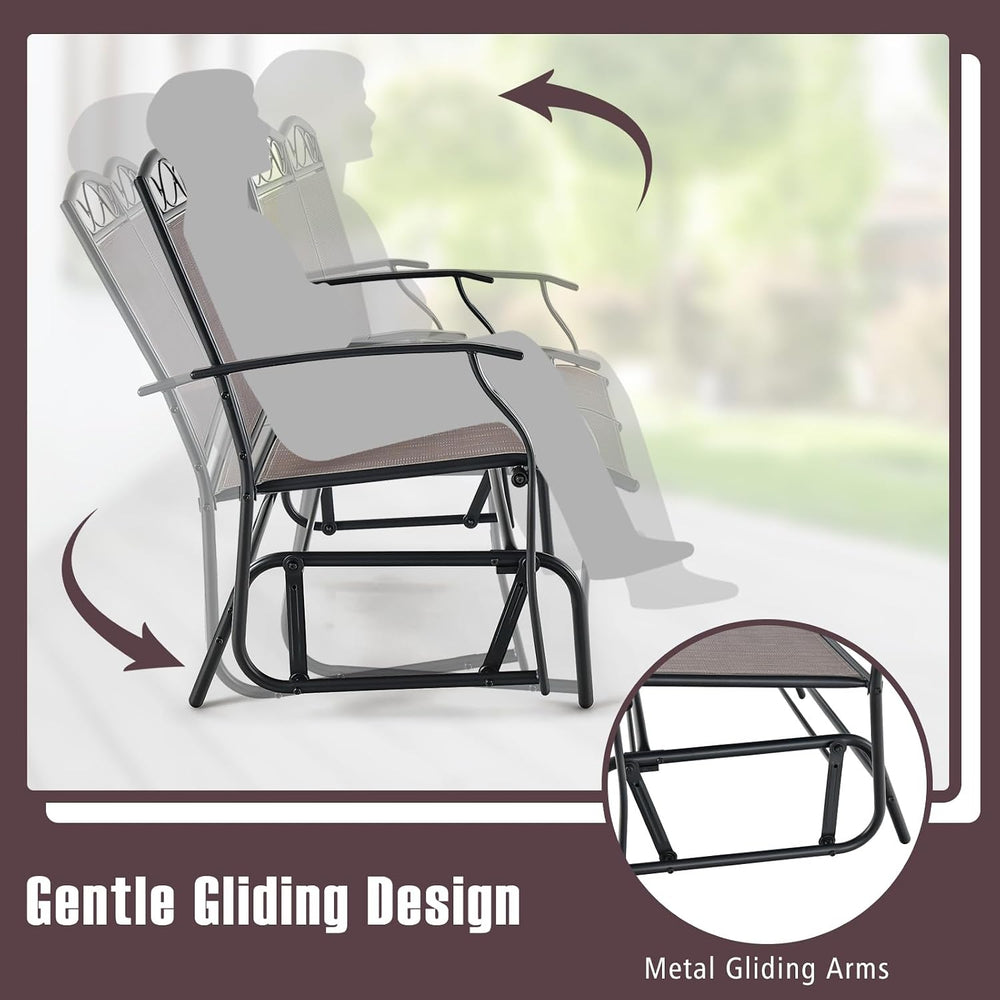 GIANTEX 4 PCS Outdoor Glider Chairs Set - Patio Furniture Set with Tempered G...