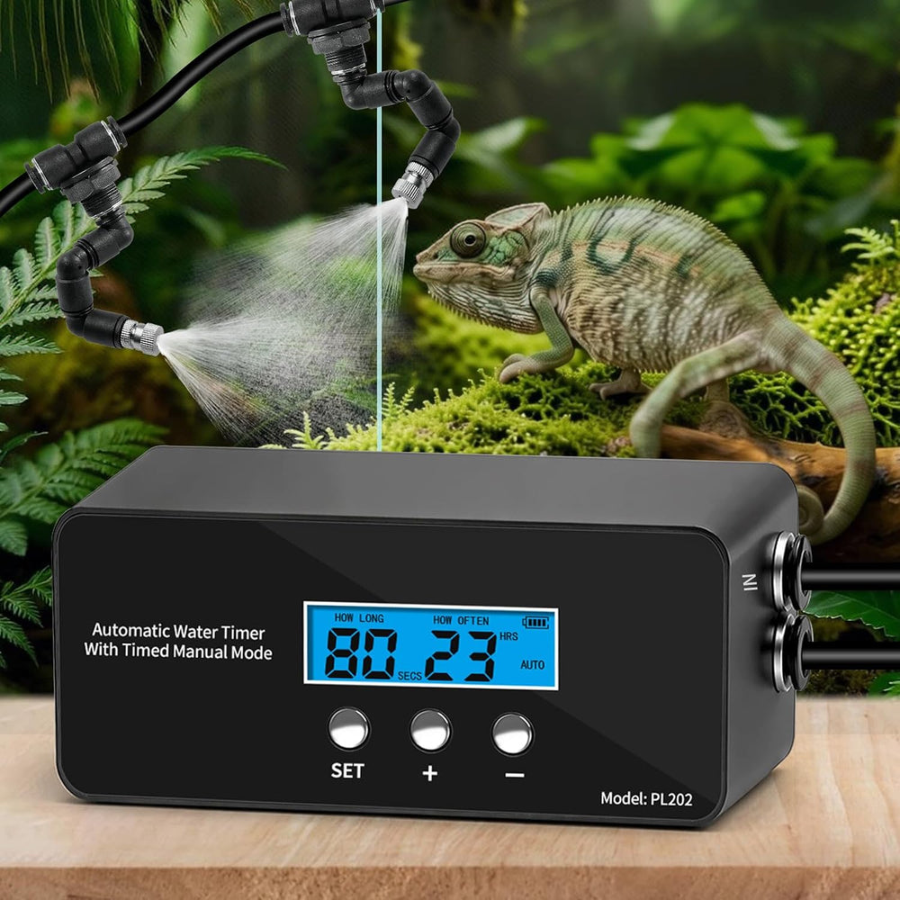 Reptile Misting System, Automatic Timer Sprayer with LCD Controller, Self-Pri...
