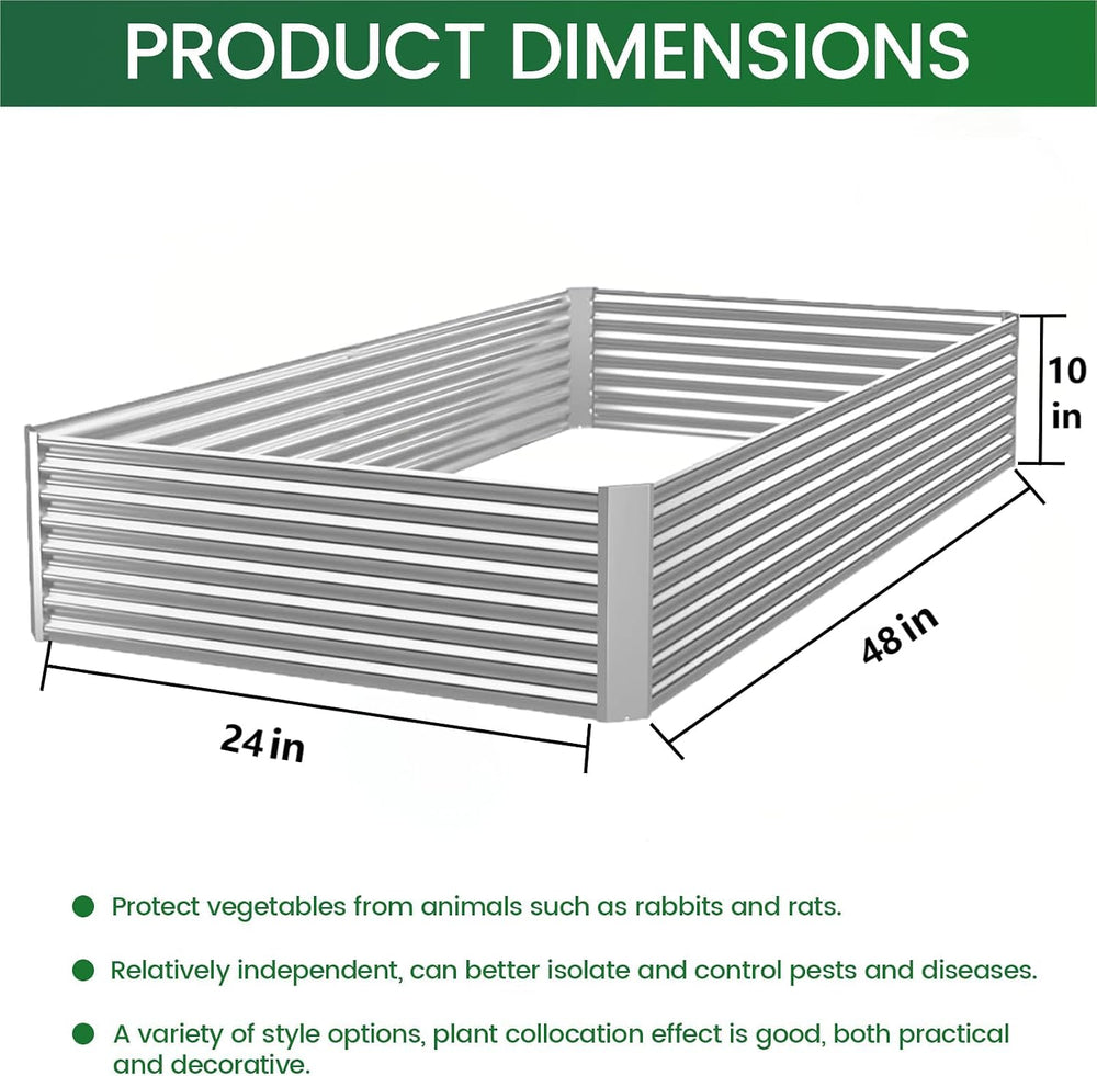 3pcs Galvanized Raised Garden Bed Outdoor,Above Ground Garden Bed for Vegetab...
