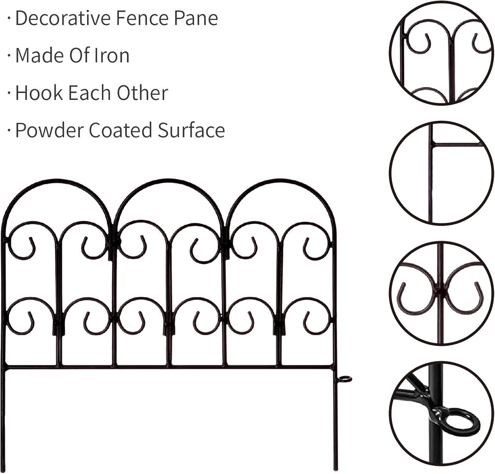 Garden Edging Border Decorative Fences Panel 18" W x 16" H 5 Pack f...