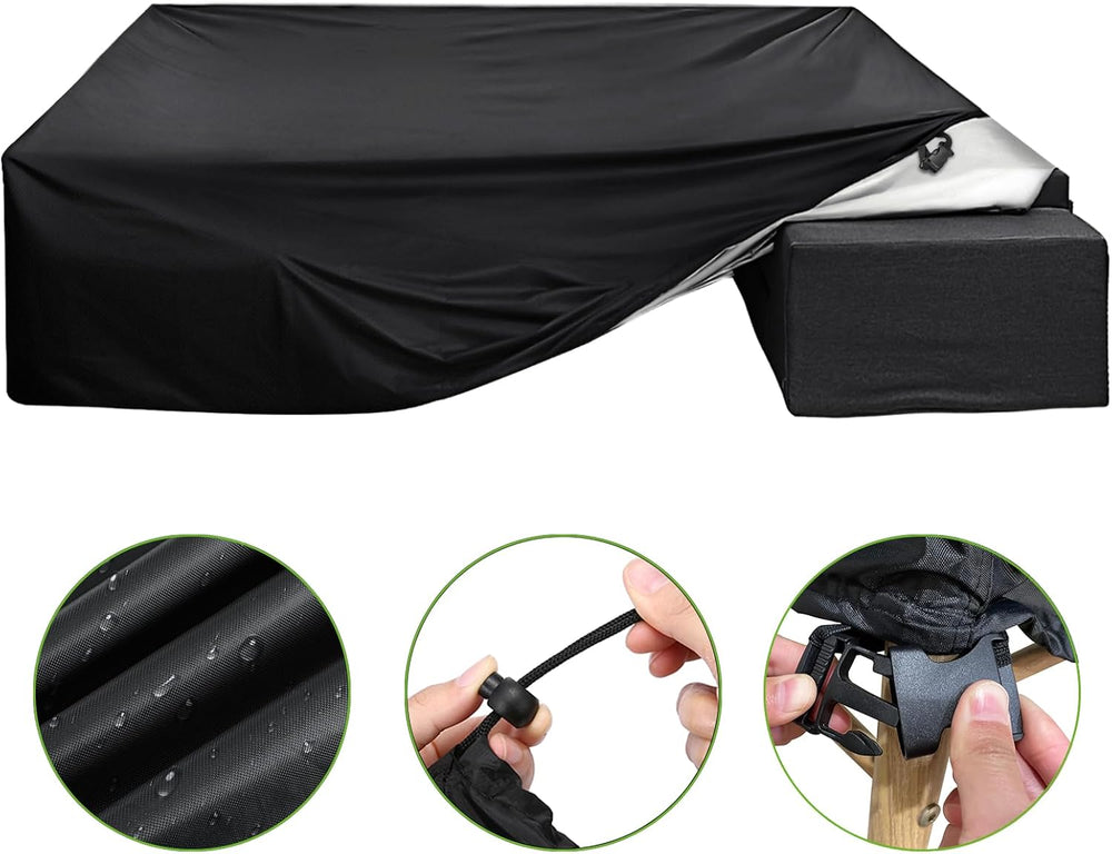 ESSORT Extra Large Patio Furniture Cover, 124x63x29 inch Heavy Duty Waterproo...