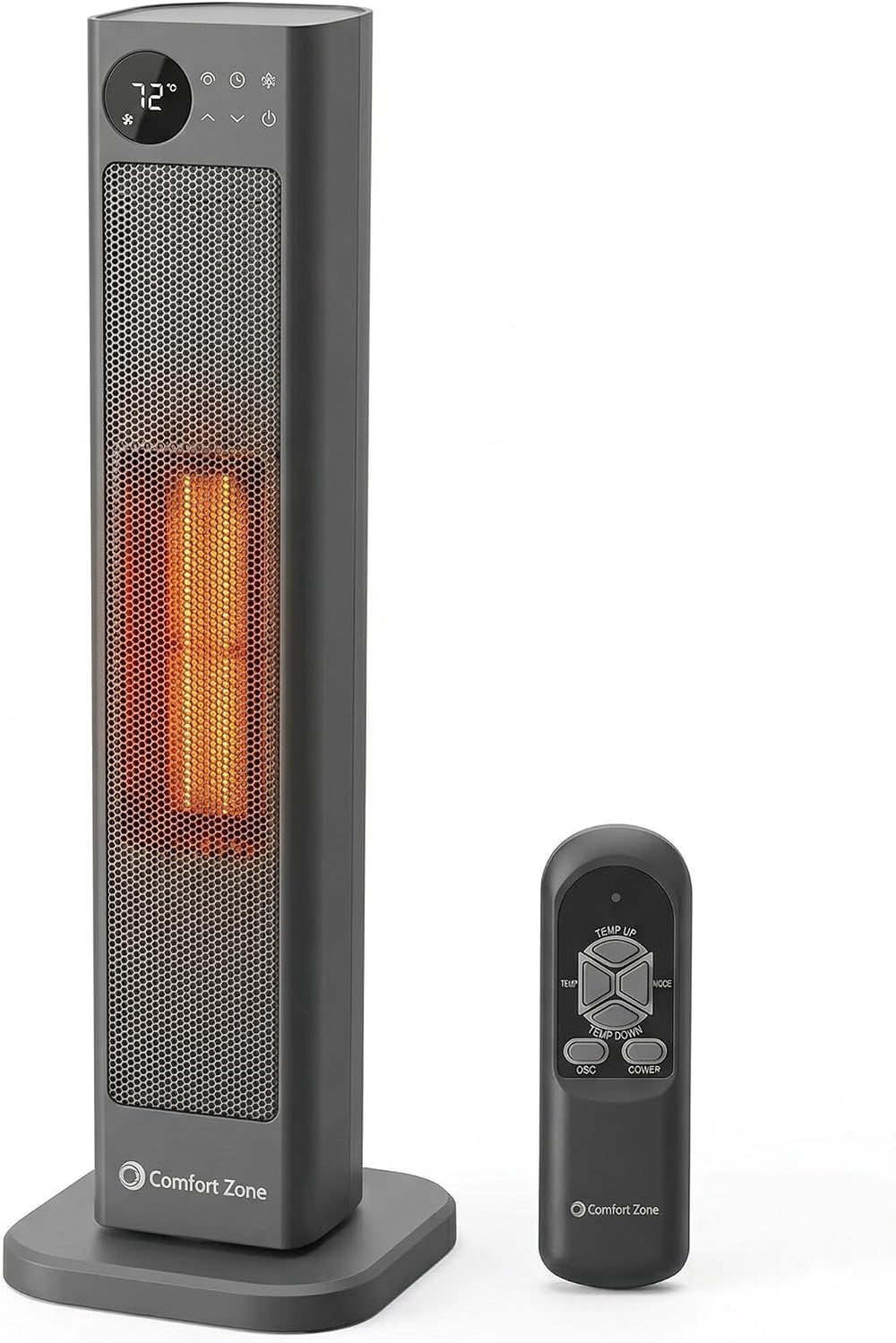 Comfort Zone 30" High Velocity Ceramic Tower Heater with LCD Display