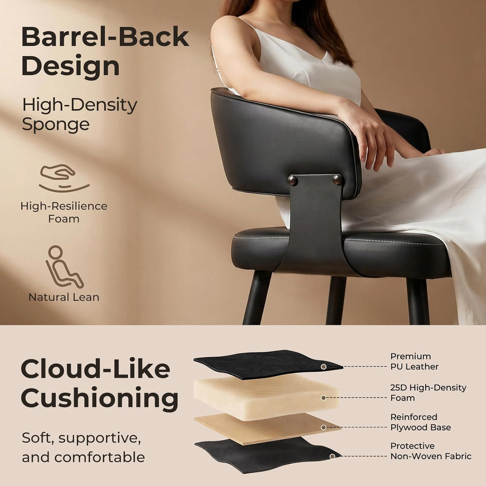 Dining Chairs Set of 6, Modern Faux Leather Kitchen Chairs