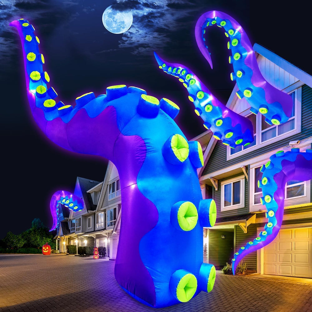 1PCS 16FT Giant Halloween Inflatables Octopus Tentacles, Huge Halloween Decor...
