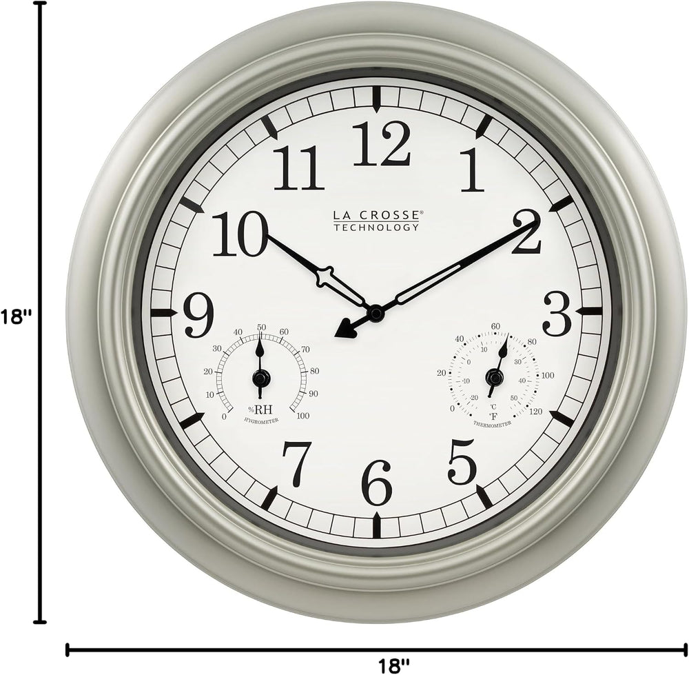 La Crosse Technology WT-3181PL-Q Quartz Time Analog Indoor/Outdoor Wall Clock...