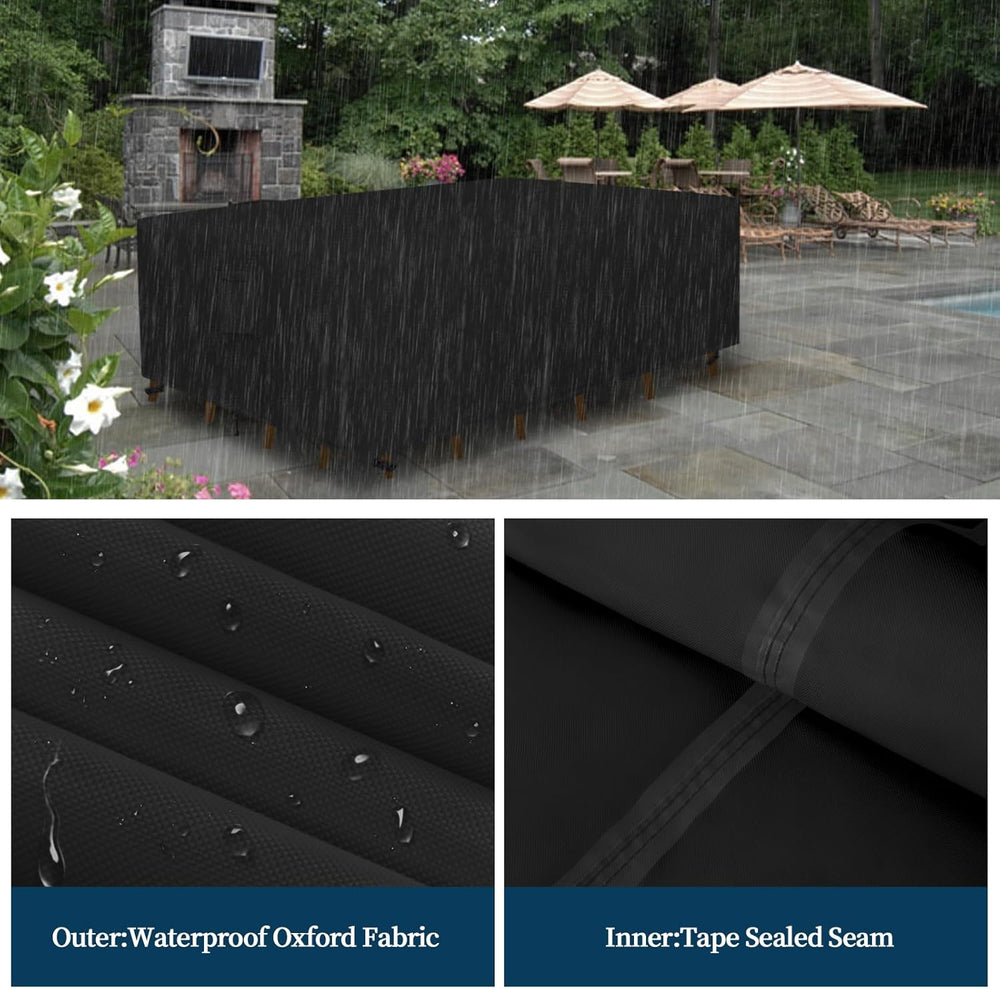 Easy-Going Rectangle Patio Furniture Cover Waterproof Outdoor Dining Table an...