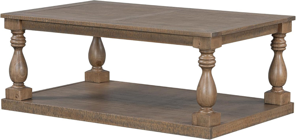 P PURLOVE Solid Wood Coffee Table, Modern Farmhouse Coffee Table/Center Table...