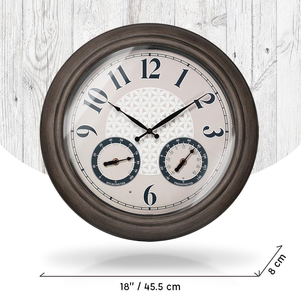 Presentime 18 Inch Illuminated Outdoor Clock