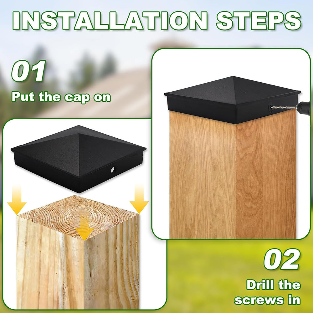 6x6 Heavy Duty Aluminum Post Caps Cover, Actual 5.5" x 5.5" Wood Post