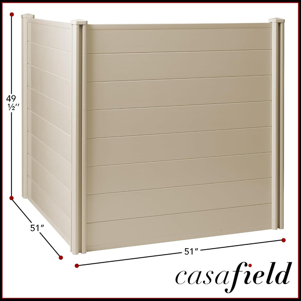 Casafield 48" x 48" Privacy Screen - Outdoor Vinyl Fence Panel Encl...