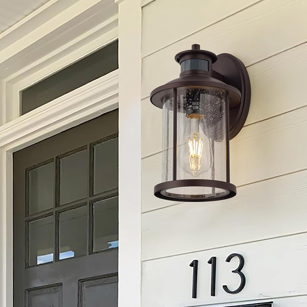 MICSIU Motion Sensor Bronze Outdoor Wall Light 1 Pack, 11.5" Farmhouse