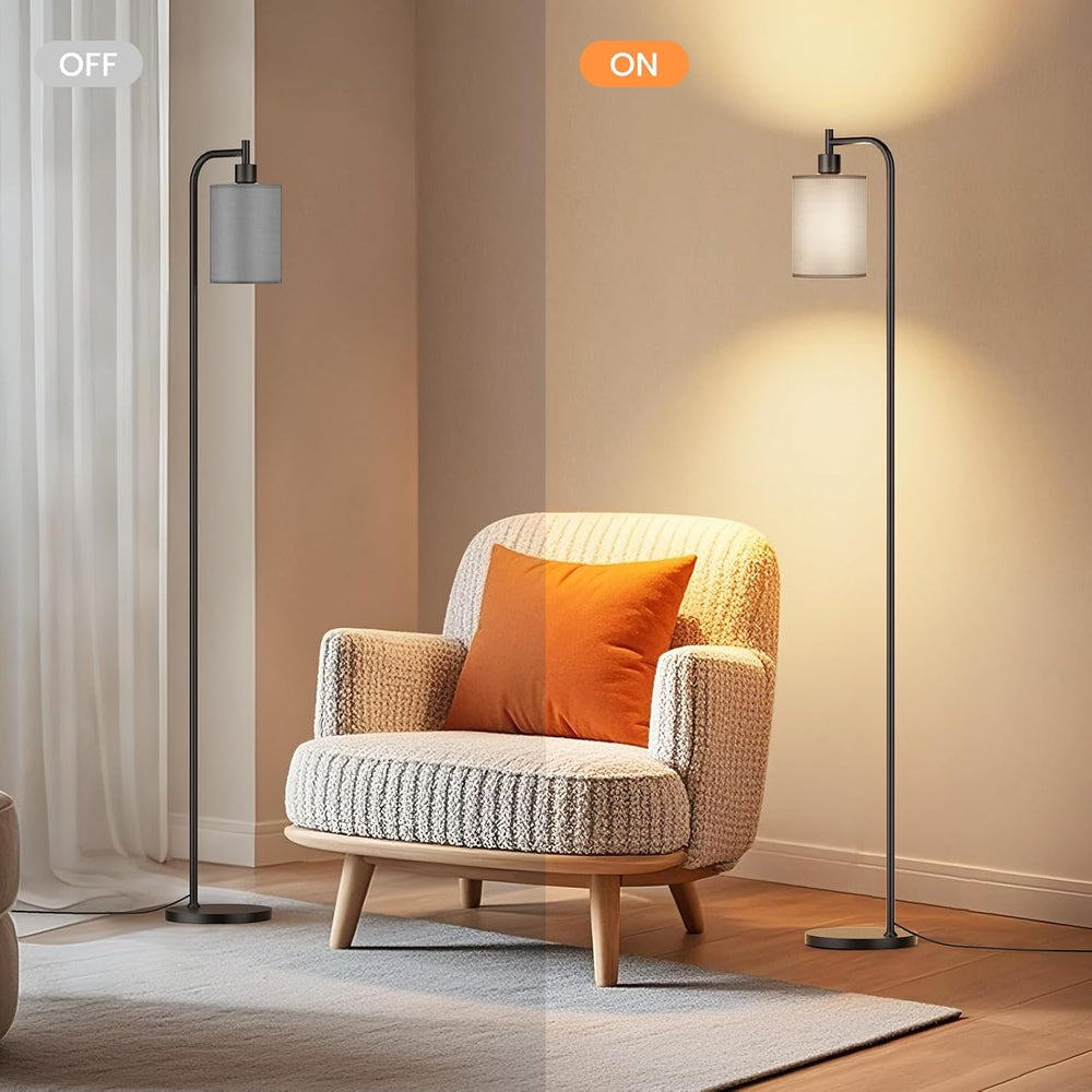 SIBRILLE Floor Lamp with Linen Shade, Dimmable Tall Standing Lamp with Remote...