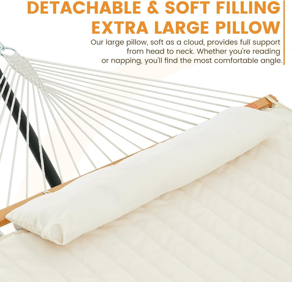 Lazy Daze Double Hammock Pad and Pillow Set for Spreader Bar Rope Hammock