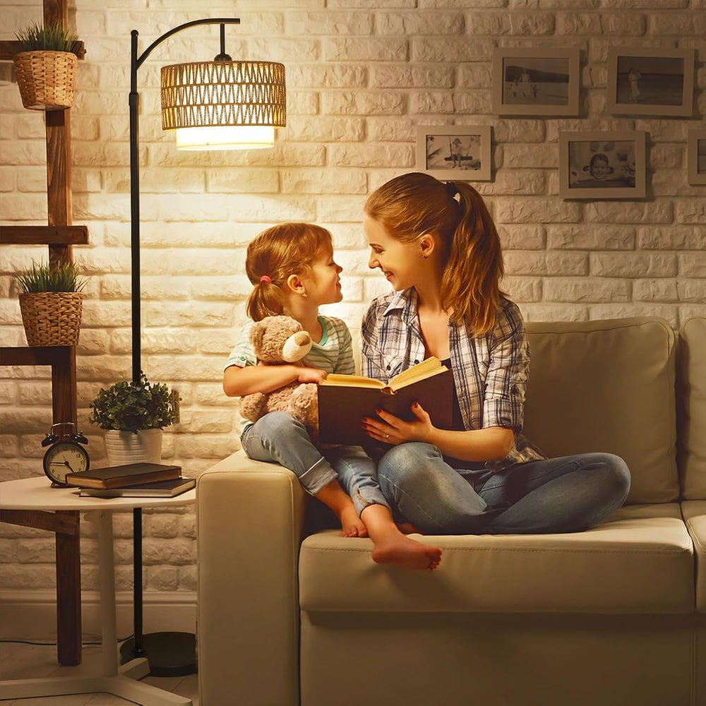 Arc Floor Lamp for Living Room with 3 Color Temperatures, Farmhouse Floor Lam...