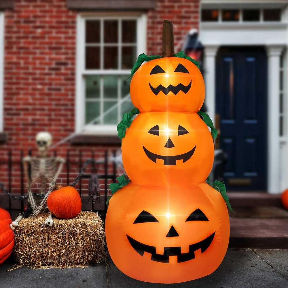 Halloween Inflatable Pumpkins Outdoor Decoration, 4 Ft 3 Stacked Pumpkins