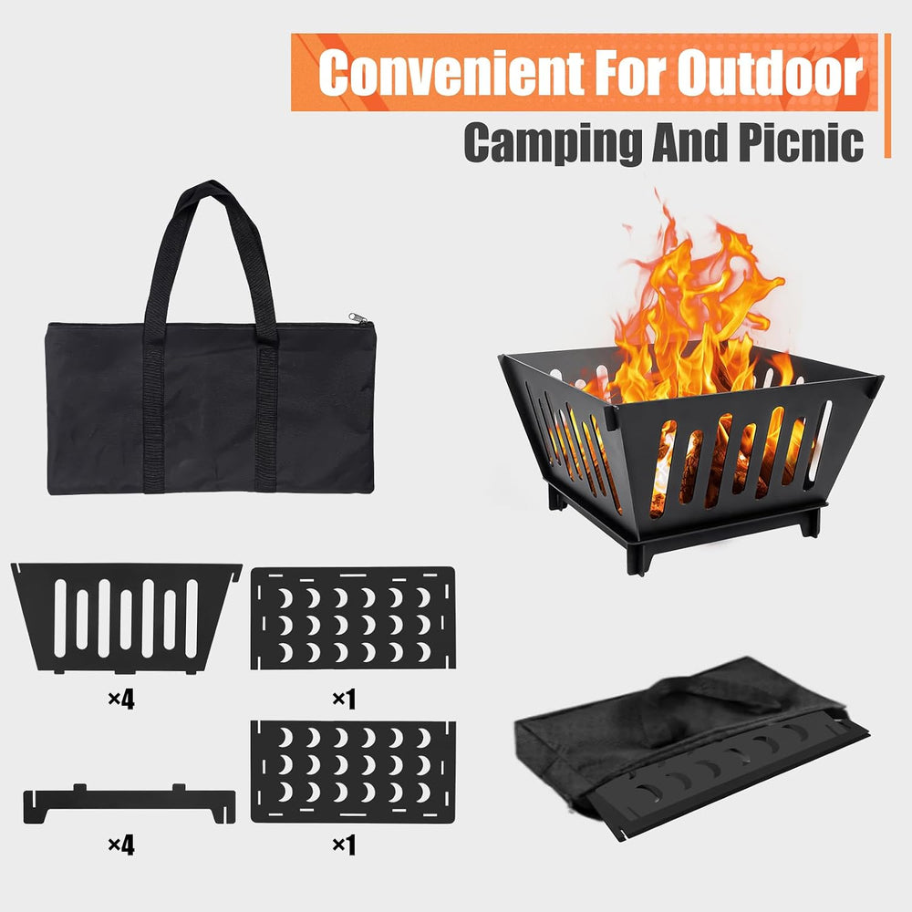 17-Inch Portable Fire Pit with Carry Bag|