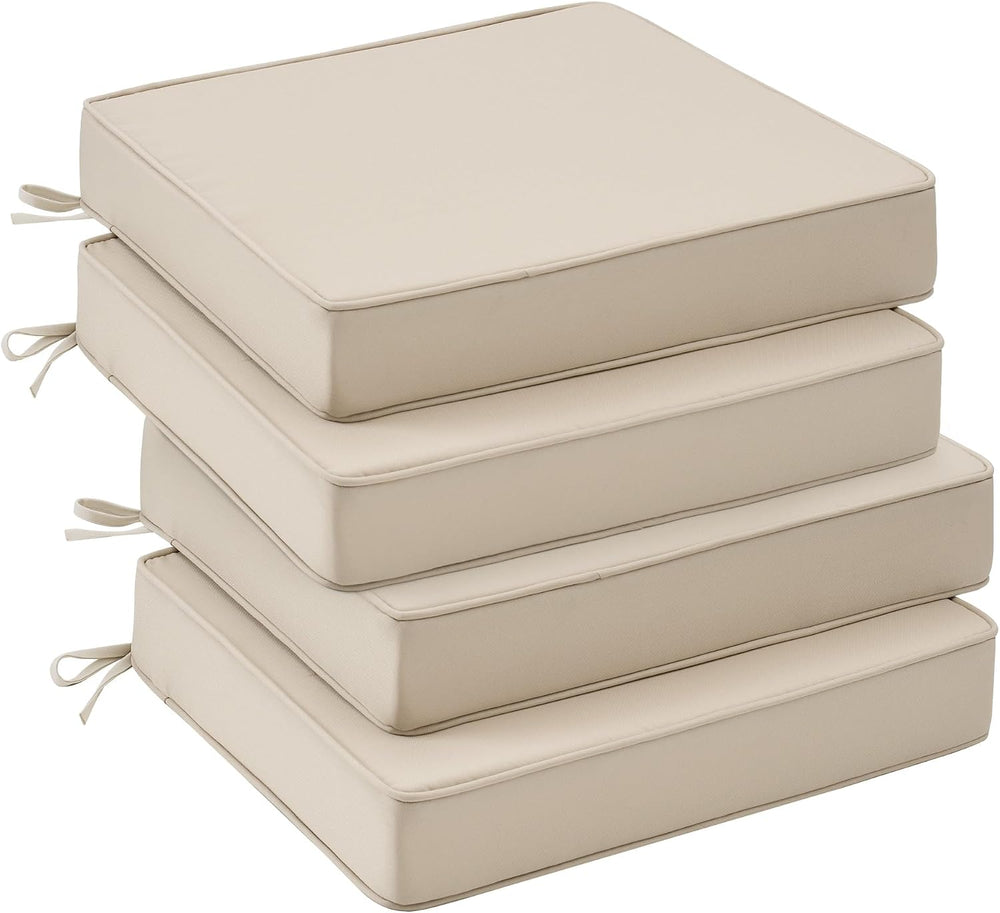 UNIKOME Outdoor Chair Cushions Set of 4, Water Resistant Patio Seat Cushions ...