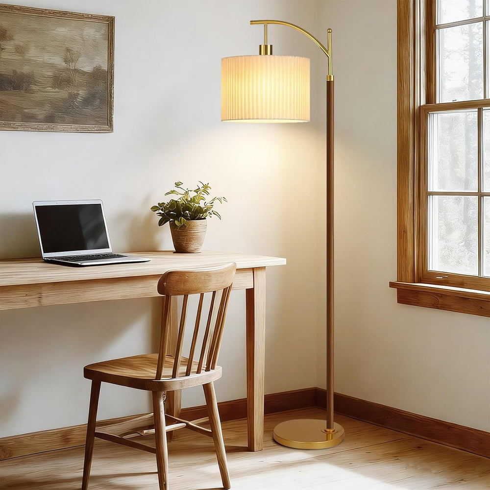 Arc Gold Boho Floor Lamp for Living Room Bedroom,Farmhouse Dimmable Floor Lam...
