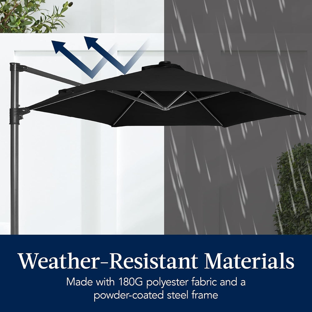 Best Choice Products 10ft Offset Cantilever Hanging Market Patio Umbrella, Sm...