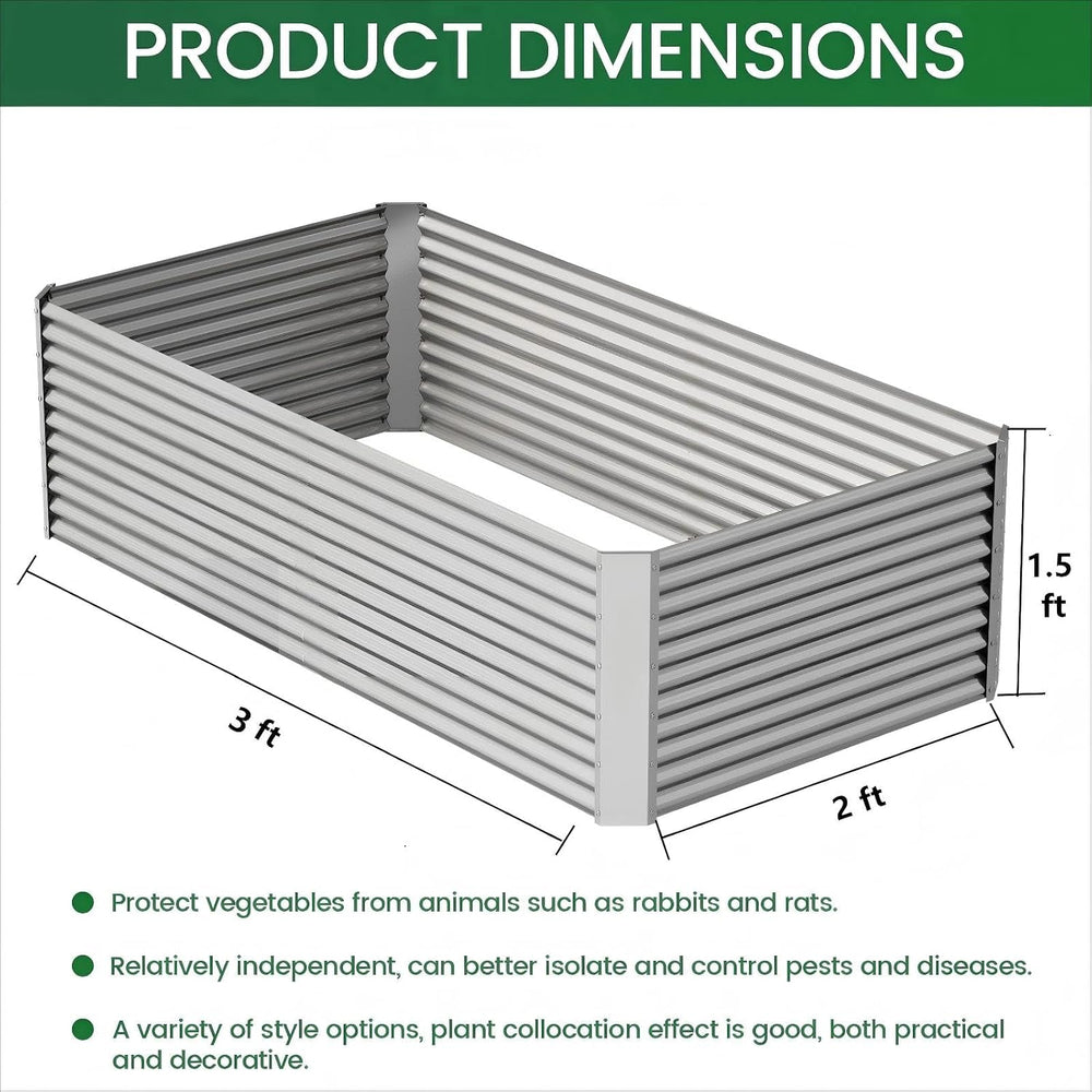 2pcs Tall Galvanized Raised Garden Bed Outdoor,Steel Garden Bed for Vegetable...