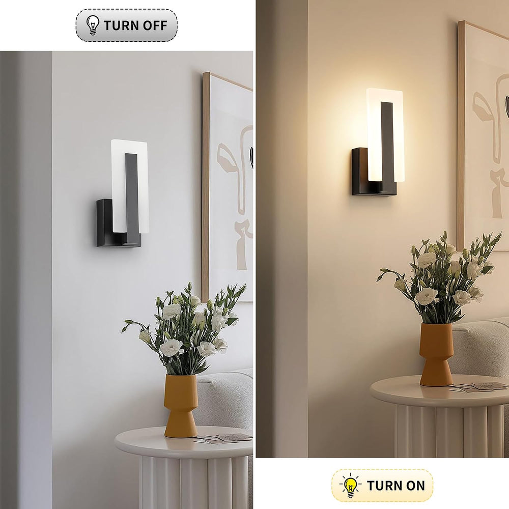 Joosenhouse Modern LED Wall Sconce Dimmable Wall Mounted Lamp Set of 2, Black...