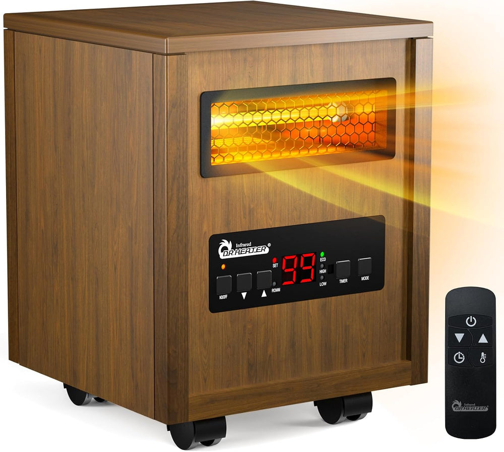 DR. Infrared Heater DR-123 Indoor Portable Space Heater with Remote Control, ...