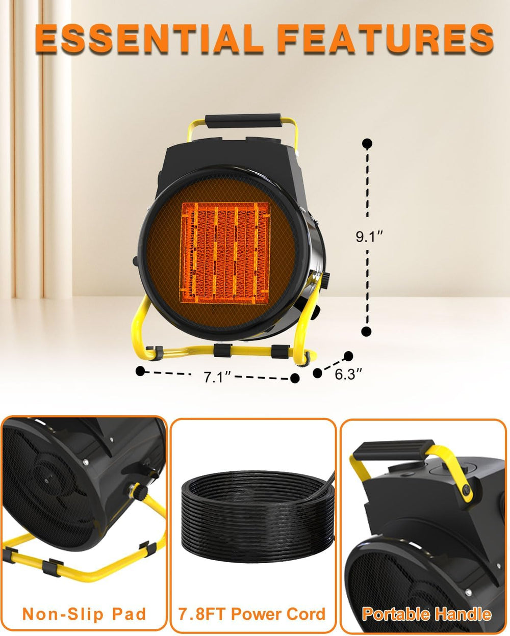 Buyplus Outdoor Heaters for Patio, 1500W Portable Garage Heater with Overheat...
